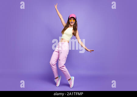 Fell length body size portrait of nice sweet adorable charming a Stock Photo