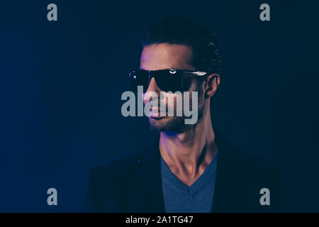 Close-up portrait of nice lovely arrogant confident well-groomed Stock Photo