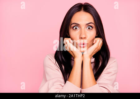 Close-up portrait of nice sweet lovely attractive winsome charmi Stock Photo