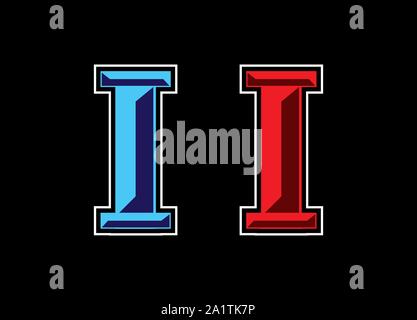 3 D letter logo, colorful logo Stock Vector