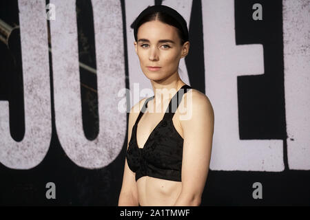 Los Angeles, USA. 29th Sep, 2019. Rooney Mara 065 attends the premiere of Warner Bros Pictures 'Joker' on September 28, 2019 in Hollywood, California Credit: Tsuni/USA/Alamy Live News Stock Photo