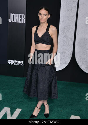 Los Angeles, USA. 29th Sep, 2019. Rooney Mara 067 attends the premiere of Warner Bros Pictures 'Joker' on September 28, 2019 in Hollywood, California Credit: Tsuni/USA/Alamy Live News Stock Photo