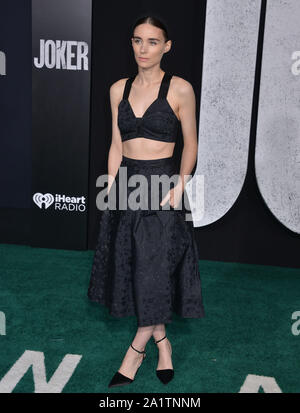 Los Angeles, USA. 29th Sep, 2019. Rooney Mara 066 attends the premiere of Warner Bros Pictures 'Joker' on September 28, 2019 in Hollywood, California Credit: Tsuni/USA/Alamy Live News Stock Photo
