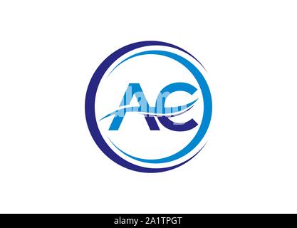 Letter AC with water wave logo design Stock Vector Image & Art - Alamy