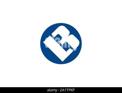 LB logo, LB letter logo in round shape Stock Vector