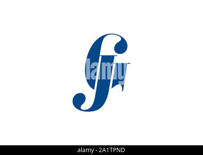 J & G letter logo, JG logo in Round shape Stock Vector