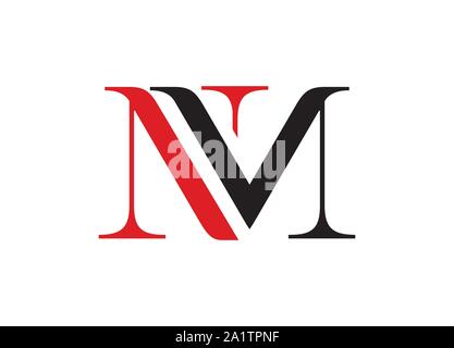 Minimalist NM logo, letter mark logo Stock Vector