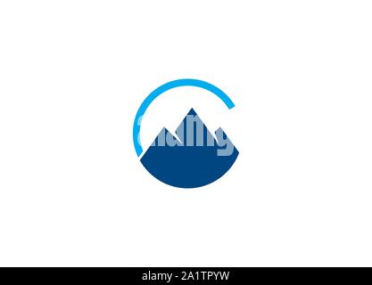 Letter C with mountain shape Stock Vector