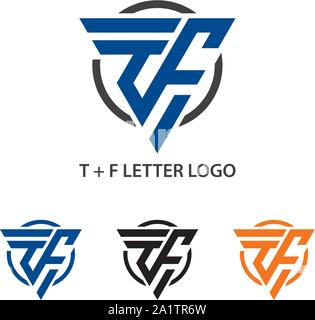TF letter logo, TF logo Stock Vector