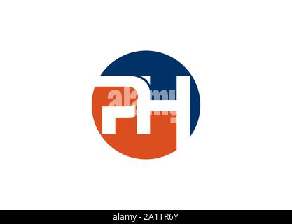 PH letter mark logo, PH logo Stock Vector