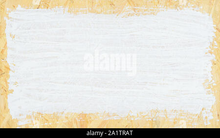 White painted wood texture seamless rusty grunge background, Scratched white paint on plywood chipboard surface made of recycled compressed wood and s Stock Photo
