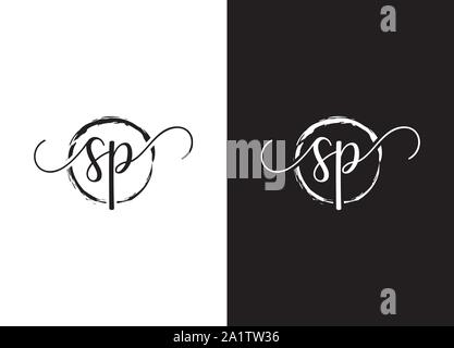 A to Z Initial handwriting logo vector, Initial handwriting logo design with a circle. Zen Circle Brush, handwritten logo for fashion, Stock Vector