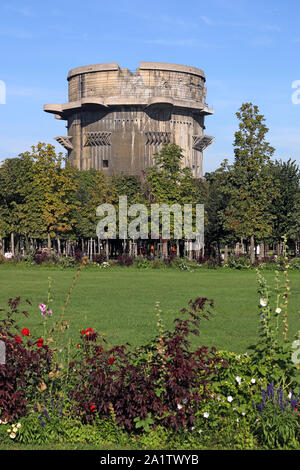 Flakturm anti aircraft tower in Augarten Vienna Austria landscape Stock Photo