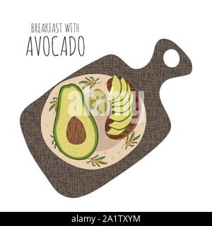 https://l450v.alamy.com/450v/2a1txym/sliced-sandwich-with-avocado-in-a-plate-on-a-cutting-board-cartoon-hand-drawn-flat-vector-illustration-isolated-on-white-2a1txym.jpg