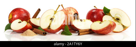 Apples Royal Gala - Panorama on white Background Stock Photo