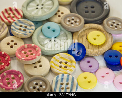 Colorful buttons on white background Stock Photo