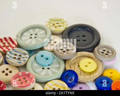 Colorful buttons on white background Stock Photo