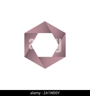 Abstract hexagon shaped vector symbols. Abstract hexagon logo design - Vector Stock Vector