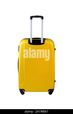 Yellow suitcase isolated on white background Stock Photo