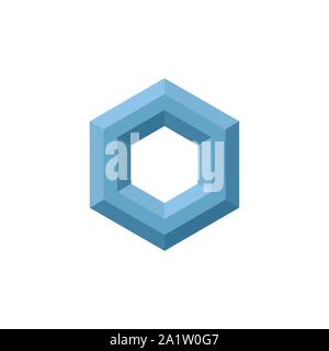 Abstract hexagon technology concept logo design image on black and ...