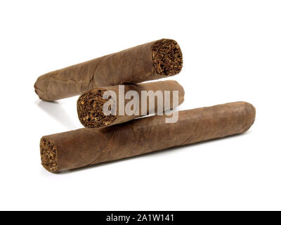 Cigars on white Background Stock Photo