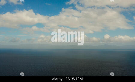 Blue sea surface and tropical islands Pescador, top view. Blue sea surface with waves. Moalboal, Philippines Stock Photo