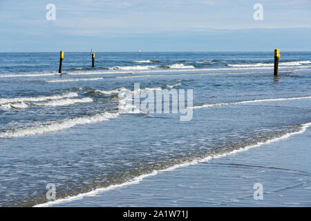 Norderney, Nordstrand, Strand, Meer, Markierung Stock Photo