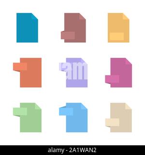 Template file format flat icons, isolated on white background, vector illustration. Stock Vector
