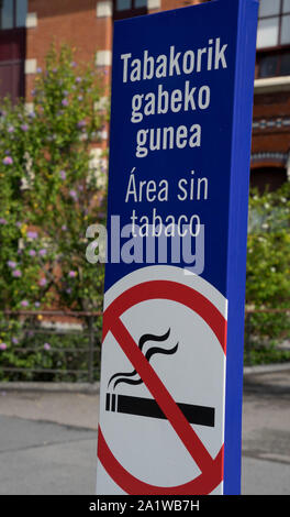 Basque Language Street Sign Bilingual signs in Spanish and Basque language for the Camino de ...