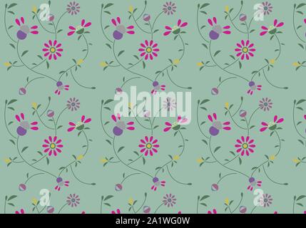 Colorful floral pattern. Vector pattern. Background with flowers. Stock Vector