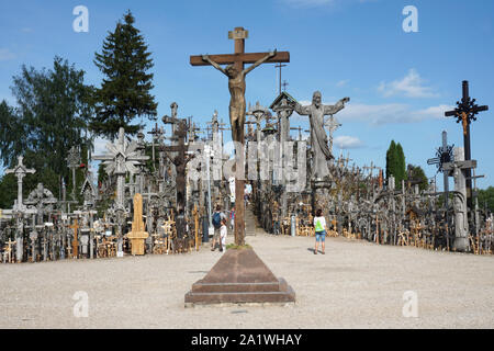 Is a place of pilgrimage and a tourist destination that is located near the Lithuanian city of Šiauliai, is a small hill on which stand many crosses Stock Photo