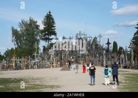 Is a place of pilgrimage and a tourist destination that is located near the Lithuanian city of Šiauliai, is a small hill on which stand many crosses Stock Photo