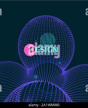 3D abstract molecular structure. Technology style for science, education, big data, visualization and artificial intelligence. Vector illustration. Stock Vector
