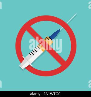 Stop Drug Icon Concept. Vector Illustration Stock Vector