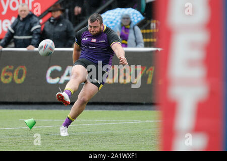Newcastle Upon Tyne, UK. 29th Sep, 2019. Rhys Clarke of Newcastle Thunder coverts. Newcastle Thunder v Doncaster RLFC in The Betfred League One Qualification Final at Kingston Park, Newcastle upon Tyne on Sunday 15th September 2019 Credit: MI News & Sport /Alamy Live News Stock Photo