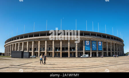 Olympic Stadium, OlympiaStadion - a monumental Nazi-era Stadium built for the 1936 Olympic Games in Westend, Berlin by Architect Werner March. Stock Photo