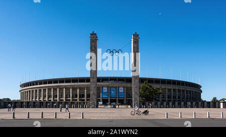 Olympic Stadium, OlympiaStadion - a monumental Nazi-era Stadium built for the 1936 Olympic Games in Westend, Berlin by Architect Werner March. Stock Photo