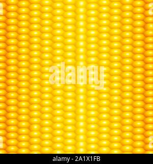 Organic Yellow Fresh Corn Pattern. Natural Gold Sweet Food Background. Stock Vector