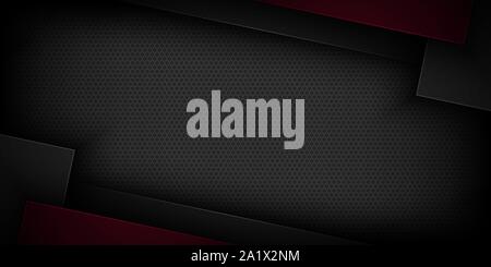 Black abstract vector background with overlapping characteristics. Stock Vector