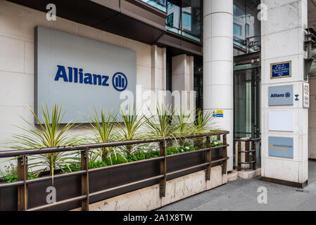 Allianz Insurance London Offices at 60 Gracechurch Street in the City of London Financial District Stock Photo