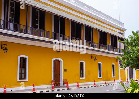 White Town, Pondicherry/India- September 3 2019: Consulate General of France Building in the French quarter of Pondicherry Stock Photo