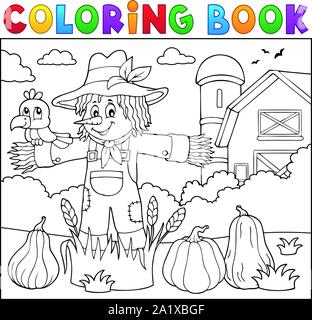 https://l450v.alamy.com/450v/2a1xbgf/coloring-book-scarecrow-theme-2-eps10-vector-illustration-2a1xbgf.jpg