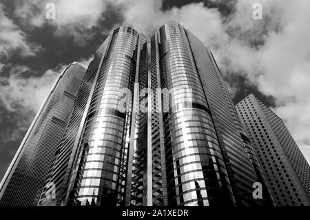 Hong Kong, China - May 24, 2007: Twin Financial towers in downtown Stock Photo