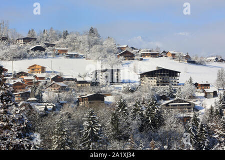 Chalets. Saint-Gervais-les-Bains. Haute-Savoie. France. Stock Photo