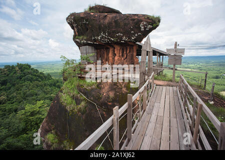 Wat Phu Tok, ore Wat Jetiyakhiri in  Bueng Kan, isan Thailand. beautiful mountain and temple,  with 7 floors accessible by wooden stairs, very nice ma Stock Photo