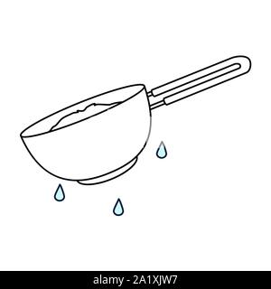 Kitchenware line icon colander. Stock Vector
