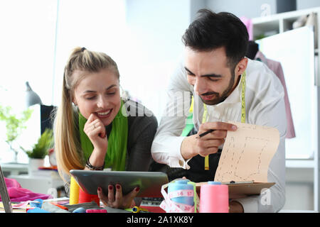 Neddlework Sewing Technology Dressmaking Concept Stock Photo