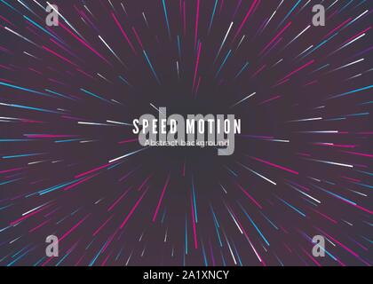 Infinity and space speed motion. Abstract background travel through time and space. Futuristic neon poster. Trendy music banner template. Vector Stock Vector