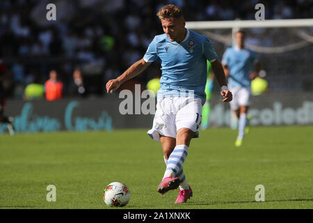 Soccer Serie A, Rome, Italy - 29 Sep 2019: Ciro Immobile (LAZIO) in action during  Serie A soccer match between Lazio and Genoa, at the Rome Olympic Stadium. Stock Photo