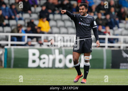 Newcastle, UK. 15th Sep, 2019. NEWCASTLE UPON TYNE, ENGLAND SEPTEMBER 29TH George Wacokecoke of Newcastle Falcons during the RFU Championship Cup match between Newcastle Falcons and Doncaster Knights at Kingston Park, Newcastle on Sunday 29th September 2019. (Credit: Chris Lishman | MI News) Credit: MI News & Sport /Alamy Live News Stock Photo